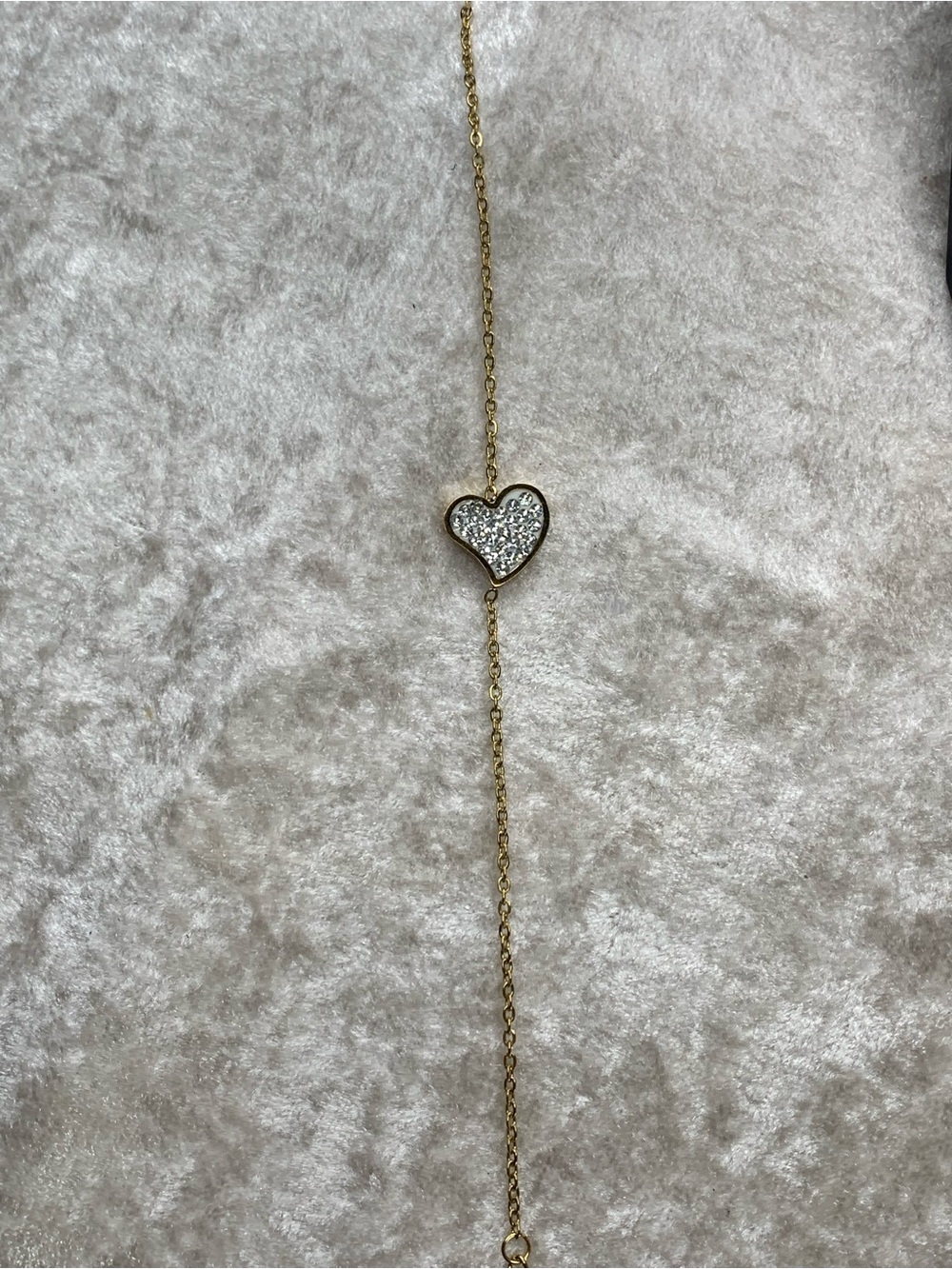 NWOT 18KGold layered/bonded CZ Heart l necklace/bracelet & earring set - Picture 8 of 16